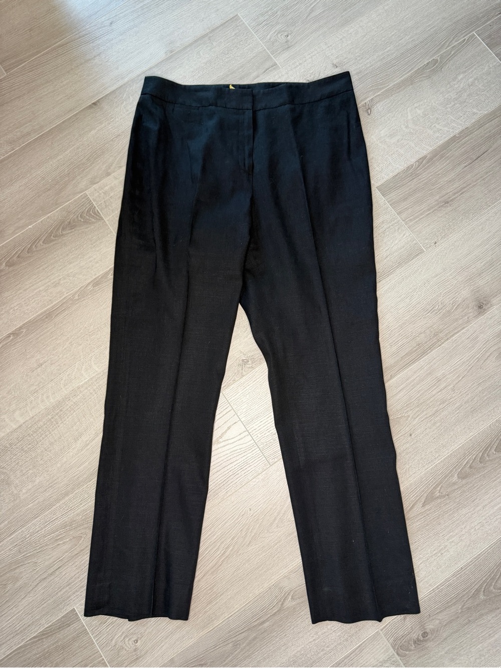 Jones New York Collection Stretch Linen Dress Pants Black Womens 10